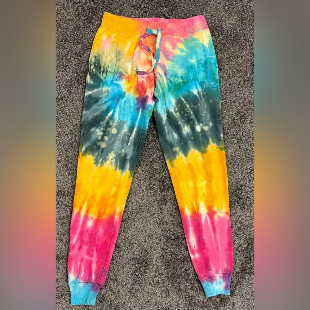 LA DETRESSE Strawberry Fields Tie Dye Jogger Sweatpant Womens size S NWOT